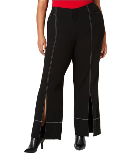 I-N-C Womens Slit-Front Casual Wide Leg Pants