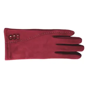 Jeanne Simmons Accessories Gloves With White Stitching And Button Red (Women's)