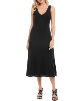 Karen Kane Womens Fitted VNeck Midi Dress