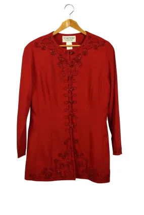 Ladies Red Beaded Jacket