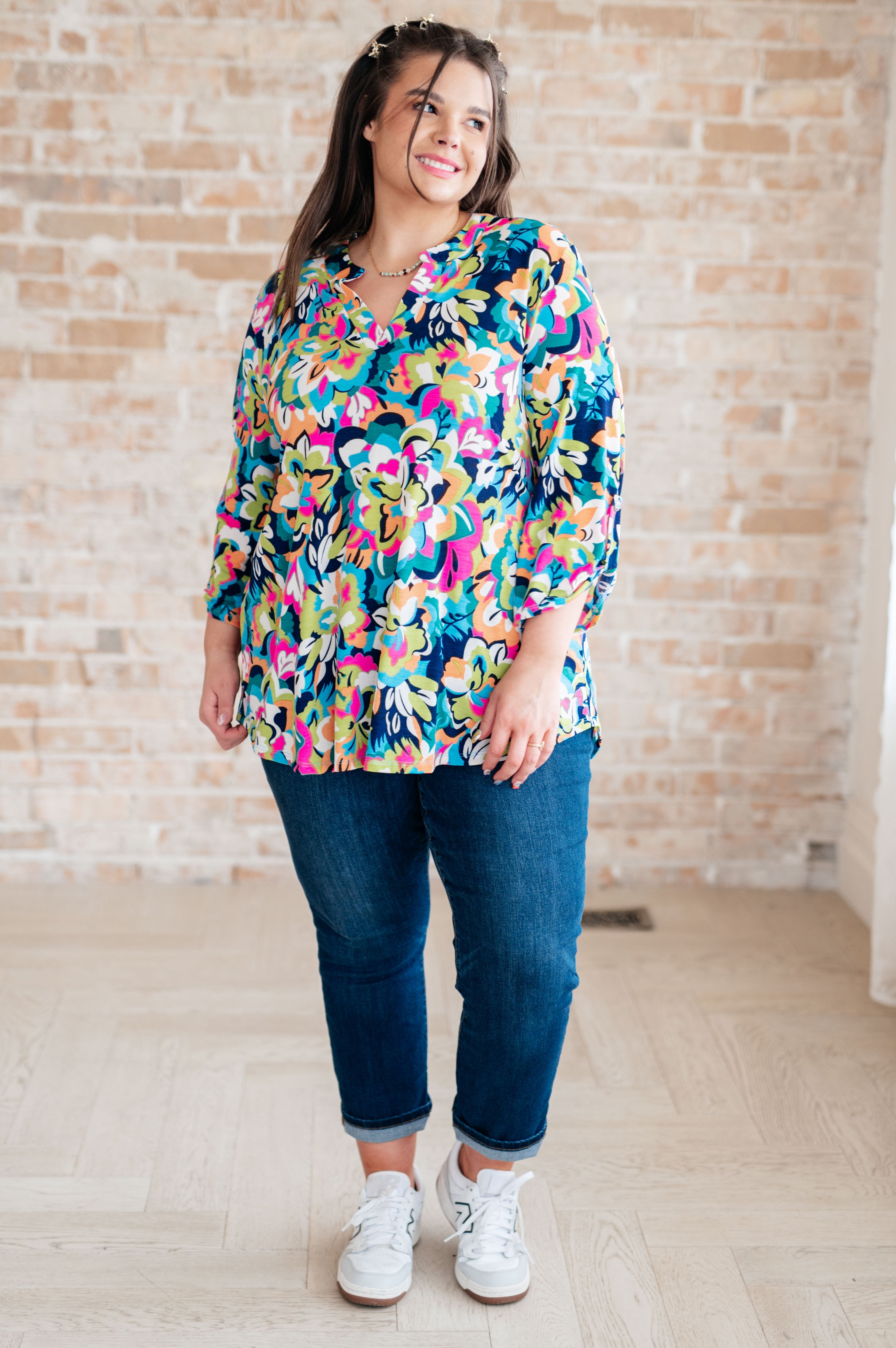 Little Lovely Blouse inNeon Floral