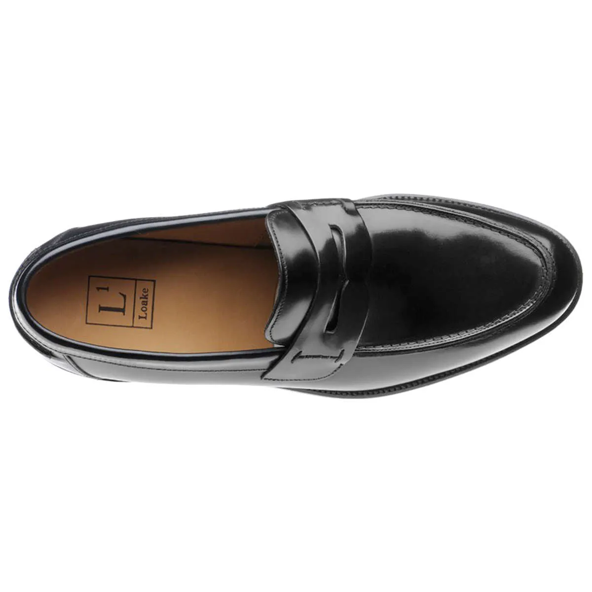 Loake 256B-BLK Leather Smart Slip-On Moccasin Loafers Mens Shoes - UK 10.5