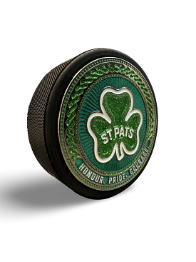 Maple Leafs 2024 St Pats Glow In The Dark Medallion Puck