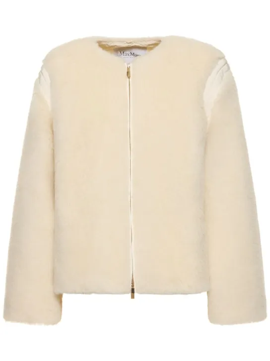 Max Mara   Panno wool blend collarless jacket 