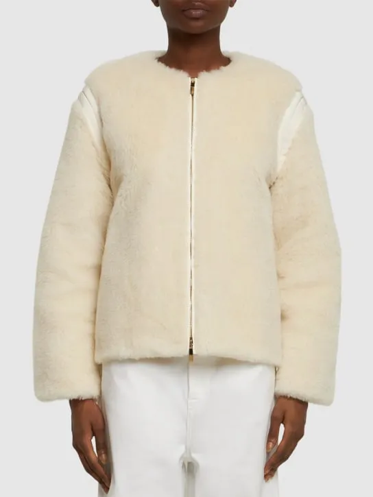 Max Mara   Panno wool blend collarless jacket 