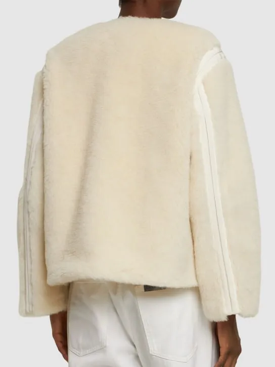 Max Mara   Panno wool blend collarless jacket 