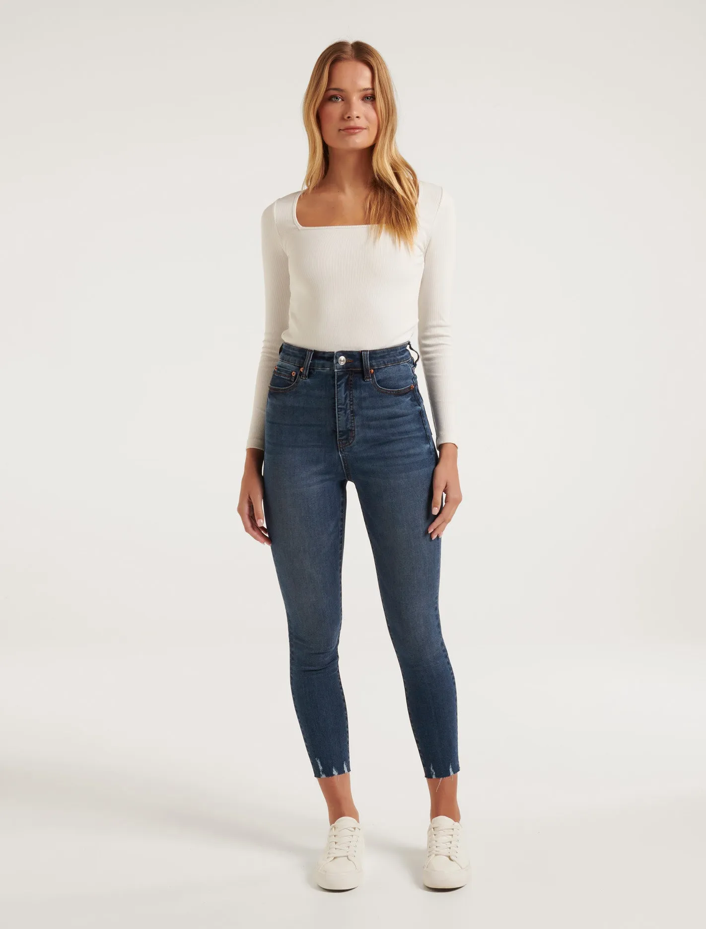 Mila Cropped High-Rise Skinny Jeans