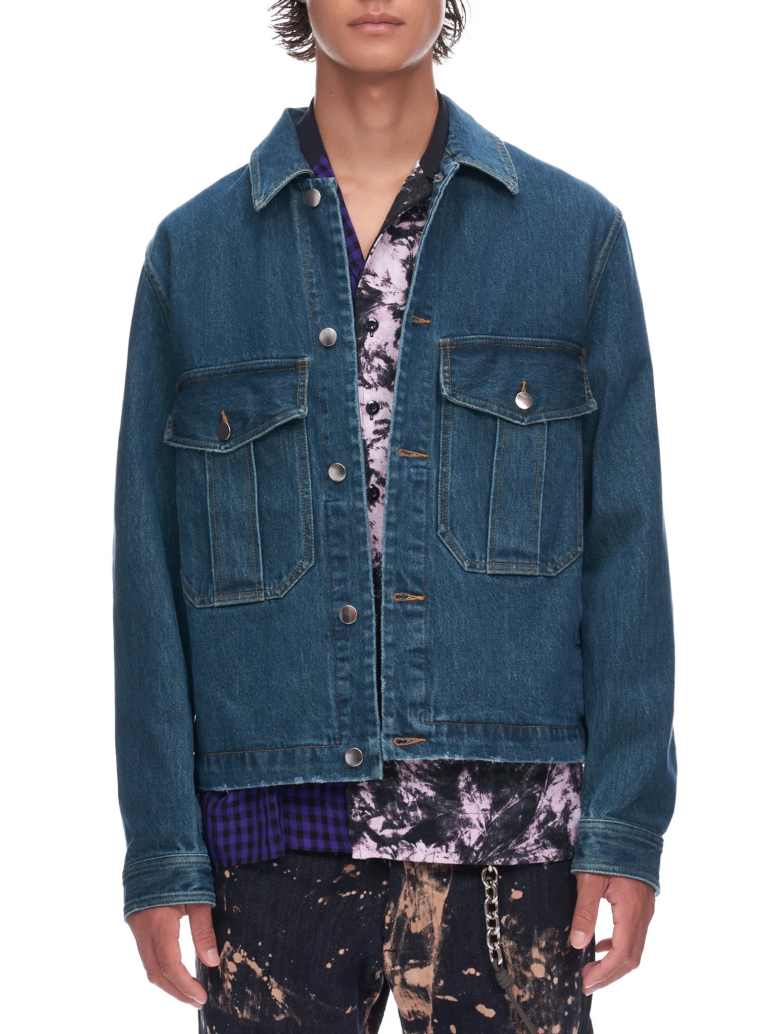 Military Denim Jacket (222-MJK082-BLUE)