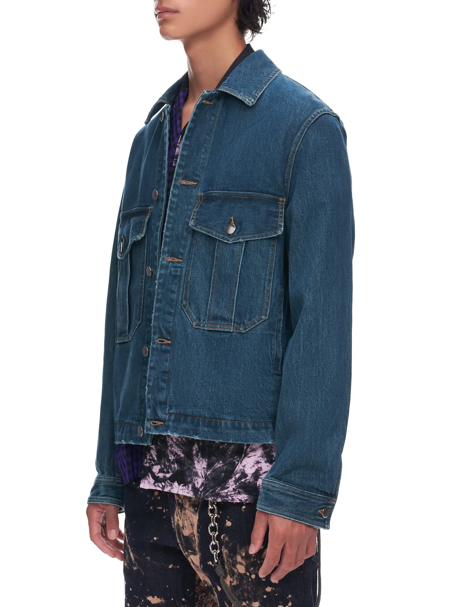 Military Denim Jacket (222-MJK082-BLUE)