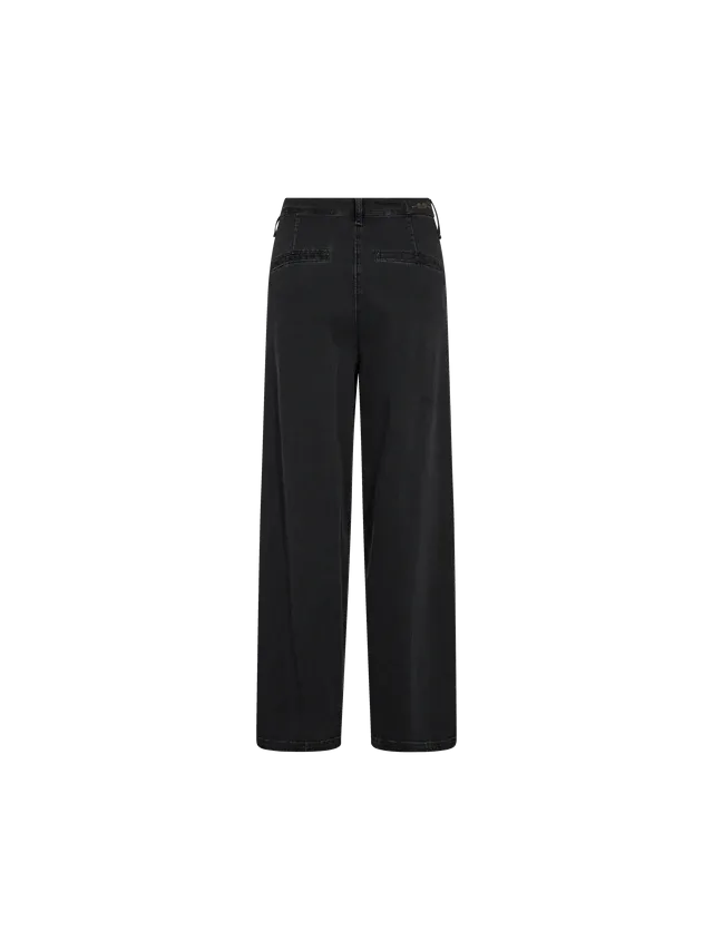 MMGobi Pleat Long Jeans Black