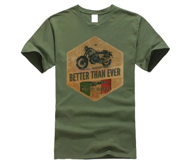 Moto Guzzi Poster Italian Vintage Classic T-Shirt Biker Motorcycle Sand Tee