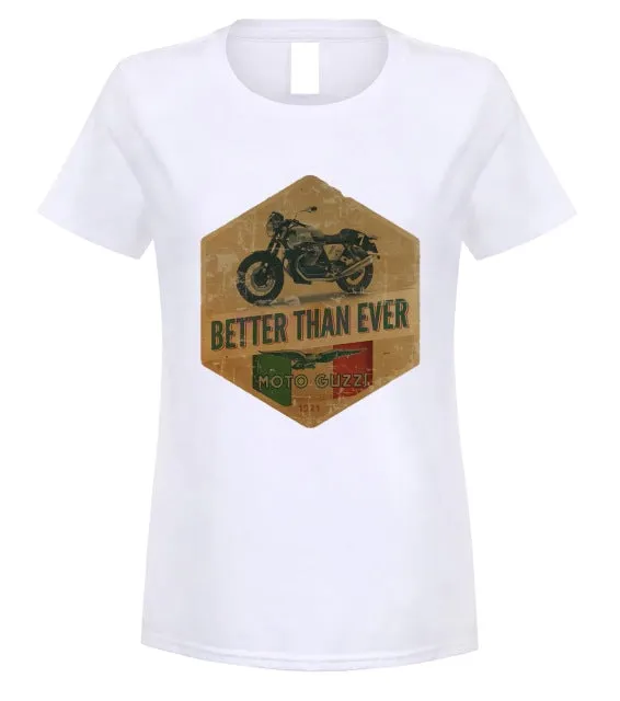 Moto Guzzi Poster Italian Vintage Classic T-Shirt Biker Motorcycle Sand Tee