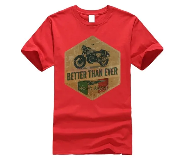 Moto Guzzi Poster Italian Vintage Classic T-Shirt Biker Motorcycle Sand Tee