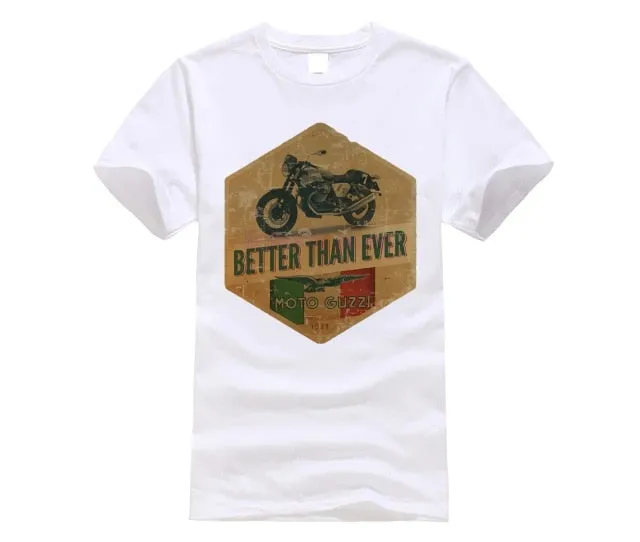 Moto Guzzi Poster Italian Vintage Classic T-Shirt Biker Motorcycle Sand Tee