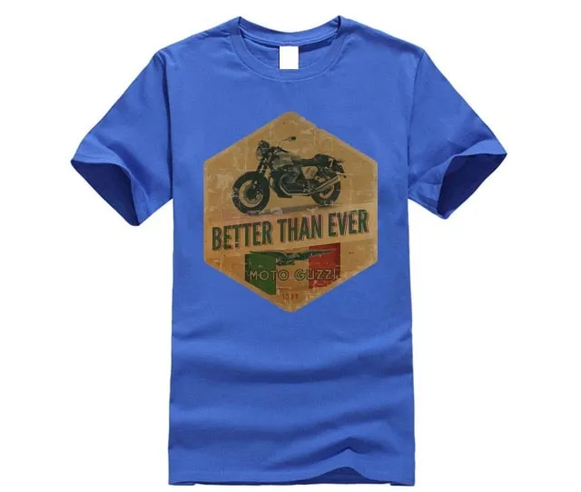 Moto Guzzi Poster Italian Vintage Classic T-Shirt Biker Motorcycle Sand Tee