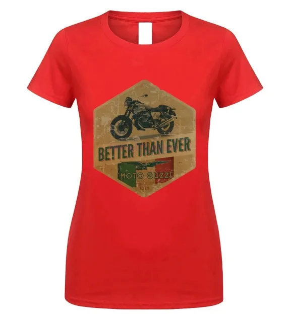 Moto Guzzi Poster Italian Vintage Classic T-Shirt Biker Motorcycle Sand Tee