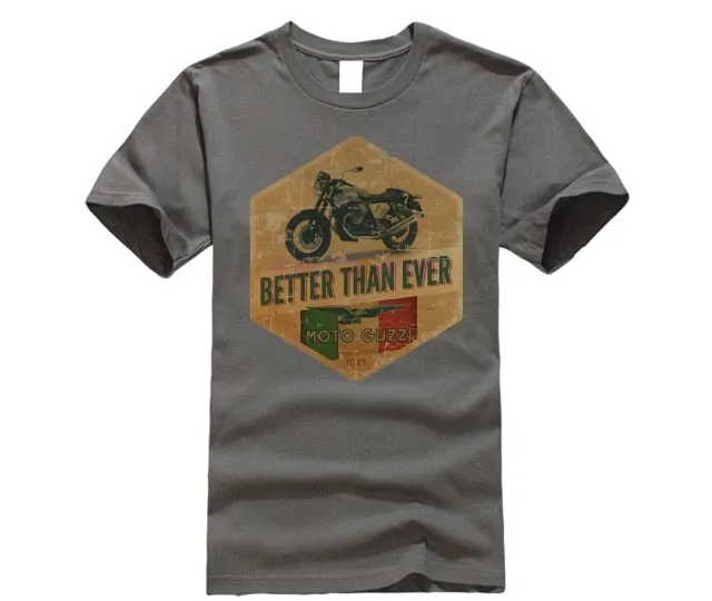 Moto Guzzi Poster Italian Vintage Classic T-Shirt Biker Motorcycle Sand Tee