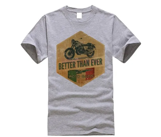 Moto Guzzi Poster Italian Vintage Classic T-Shirt Biker Motorcycle Sand Tee