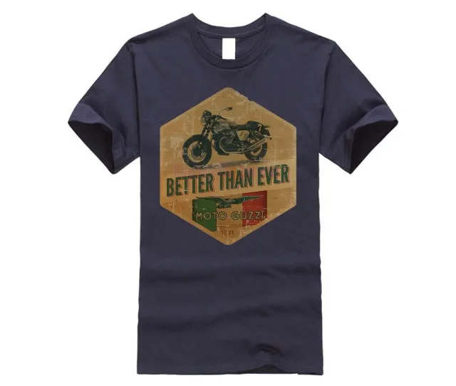 Moto Guzzi Poster Italian Vintage Classic T-Shirt Biker Motorcycle Sand Tee