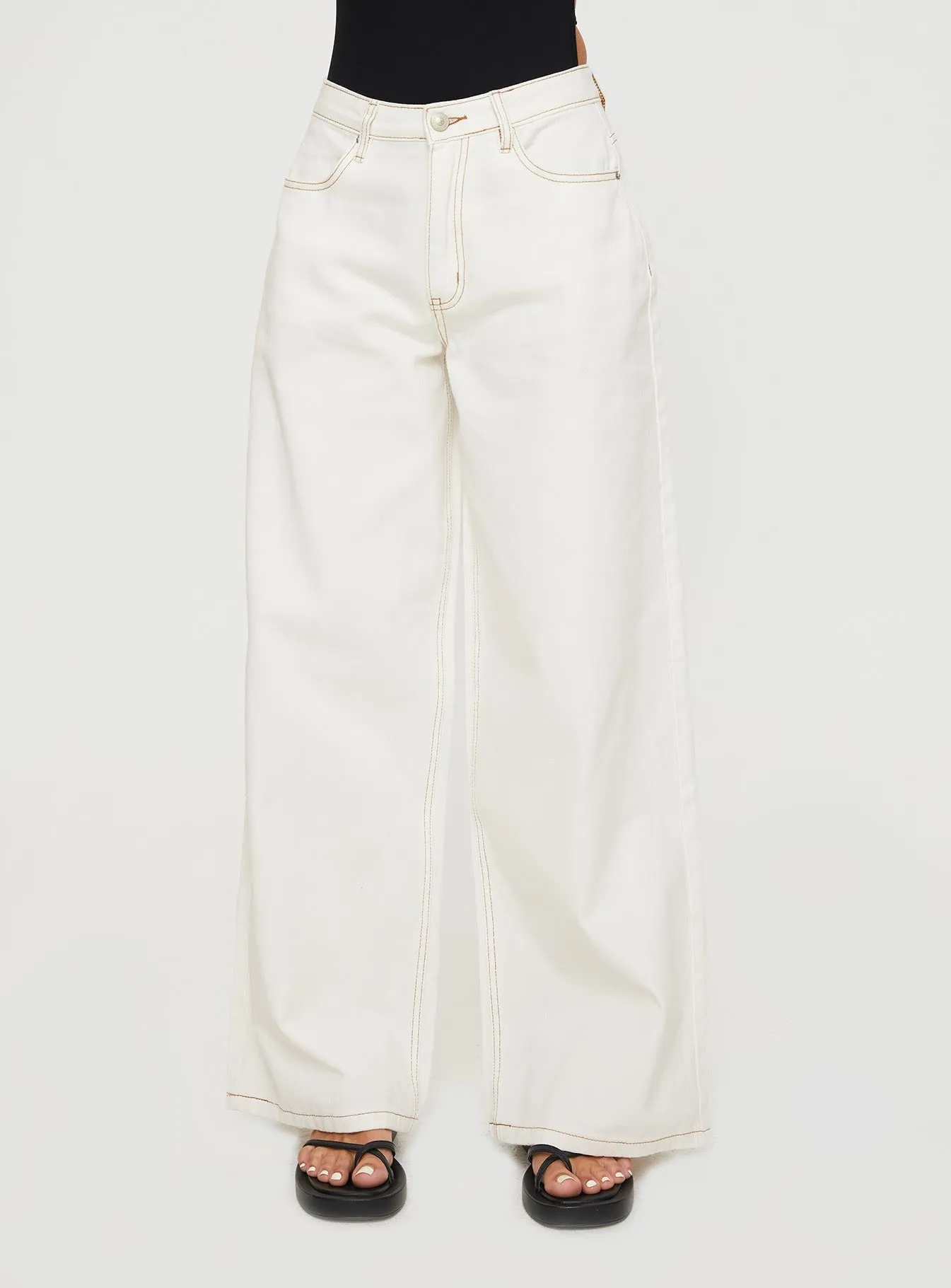 Naylor Wide Leg Jeans Cream