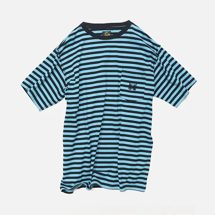 Needles  |Stripes Cotton Short Sleeves Logo T-Shirts