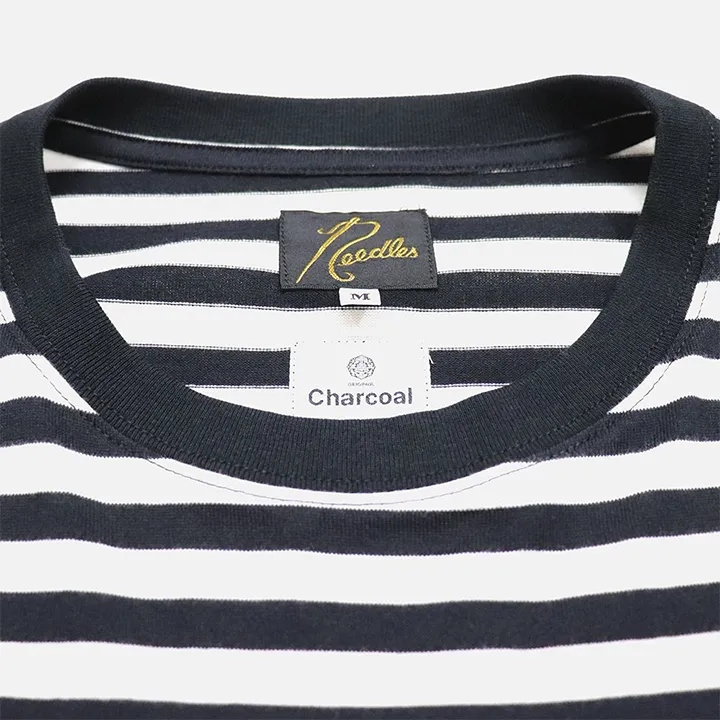 Needles  |Stripes Cotton Short Sleeves Logo T-Shirts