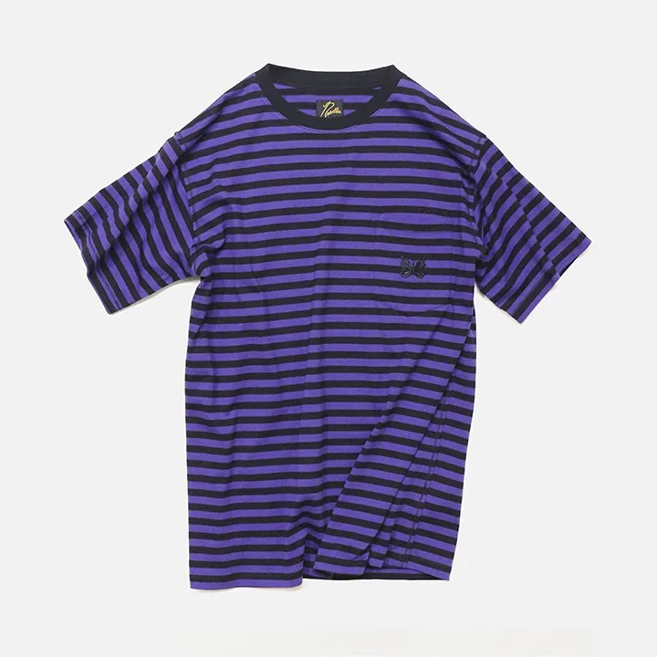 Needles  |Stripes Cotton Short Sleeves Logo T-Shirts