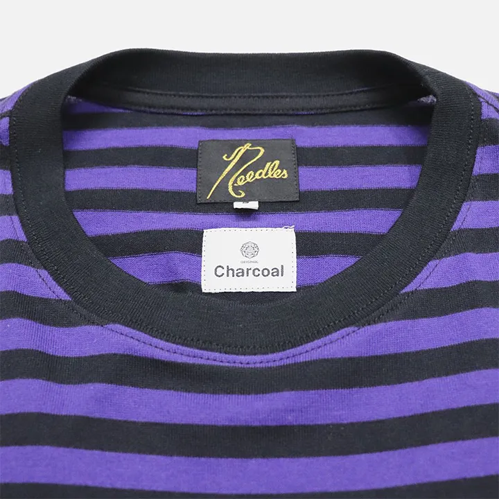 Needles  |Stripes Cotton Short Sleeves Logo T-Shirts