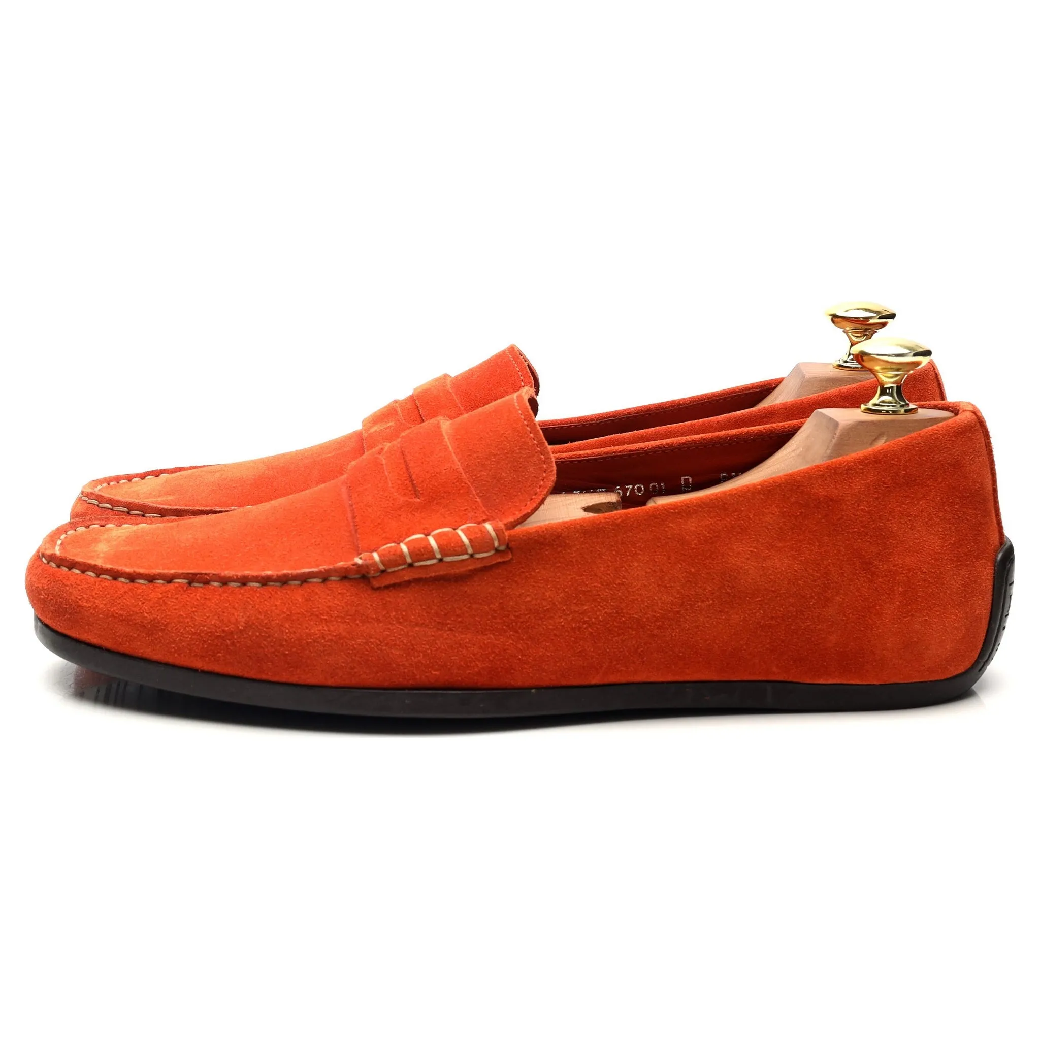 Orange Suede Car Shoe Loafers UK UK 9