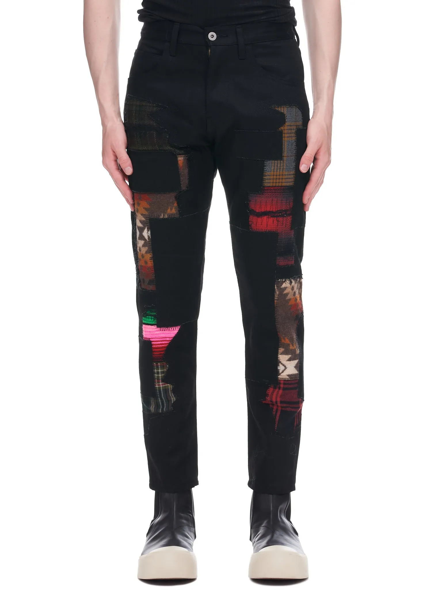 Patchwork Jeans (WJ-P012-051-BLACK-MIX)