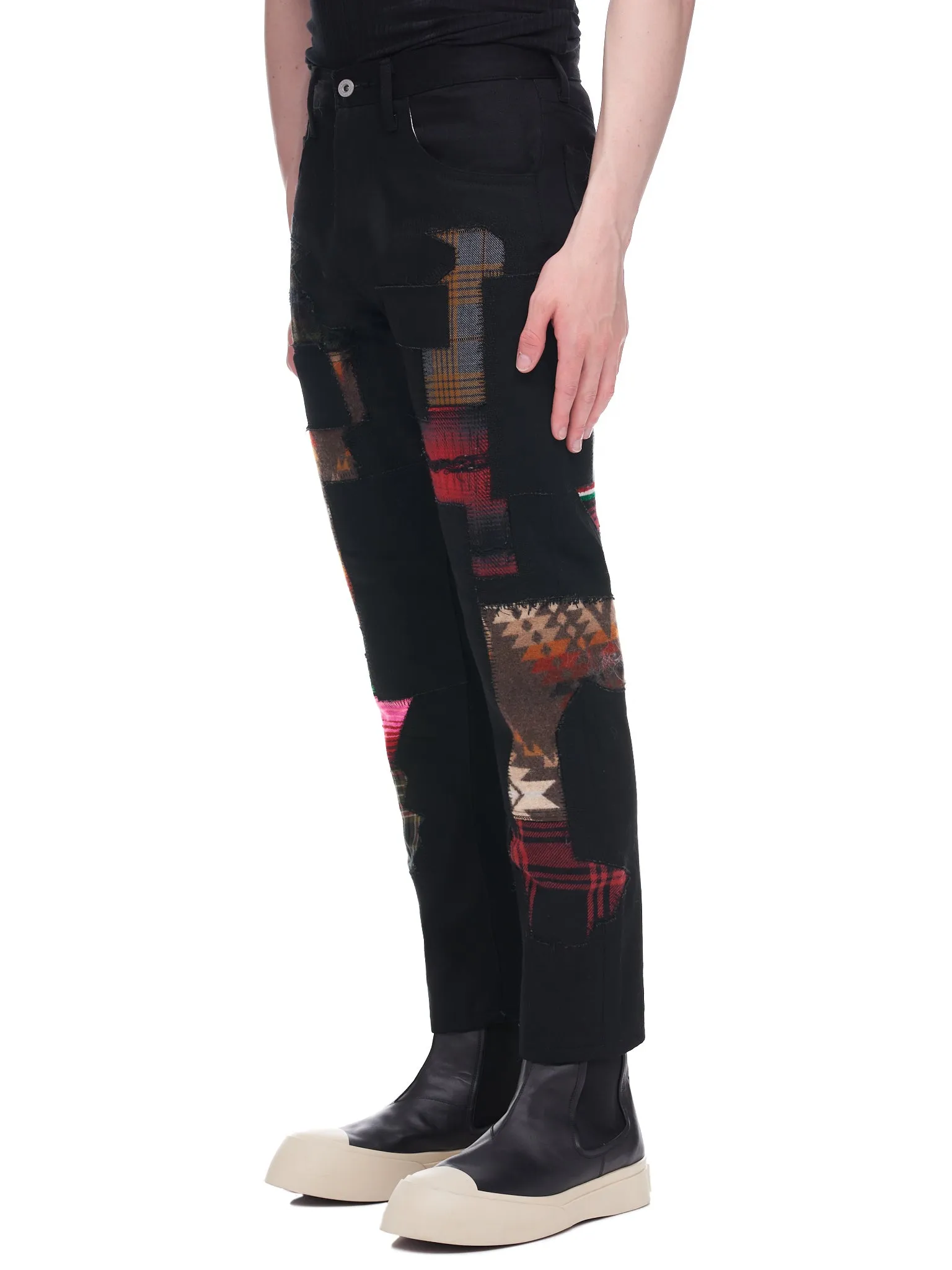 Patchwork Jeans (WJ-P012-051-BLACK-MIX)