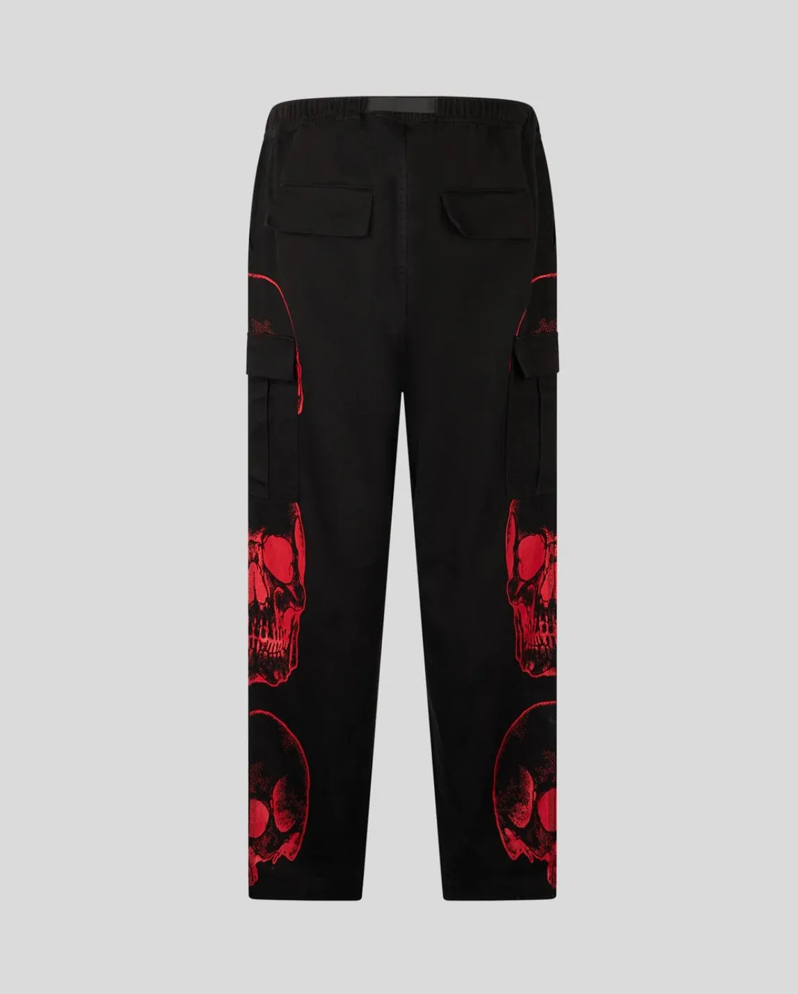 Phobia Cargo Pants Triple Skull Print Gotic P and Metallic Label