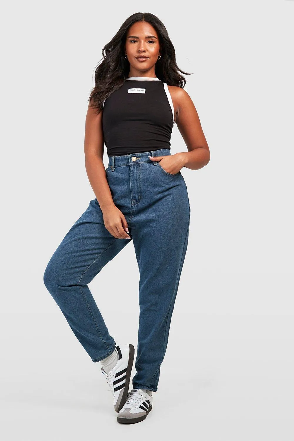 Plus High Waist Mom Jeans