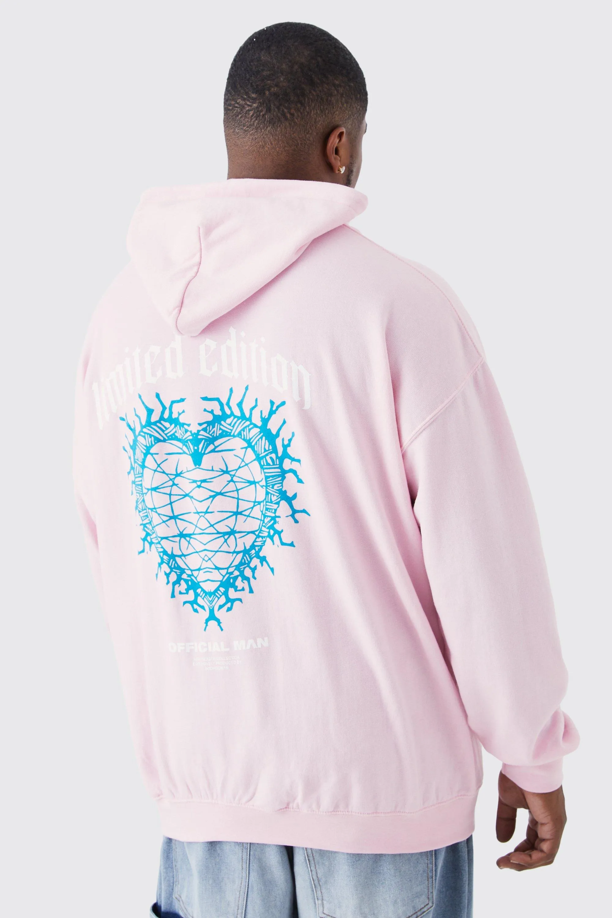 Plus Limited Edition Graphic Hoodie | boohooMAN UK