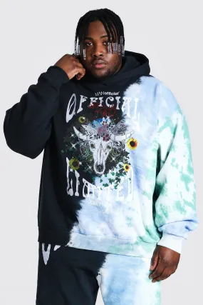 Plus Size Loose Fit Official Tie Dye Hoodie