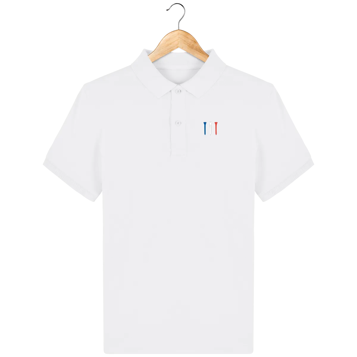 Polo en coton Bio brodé TEES BLEU BLANC ROUGE