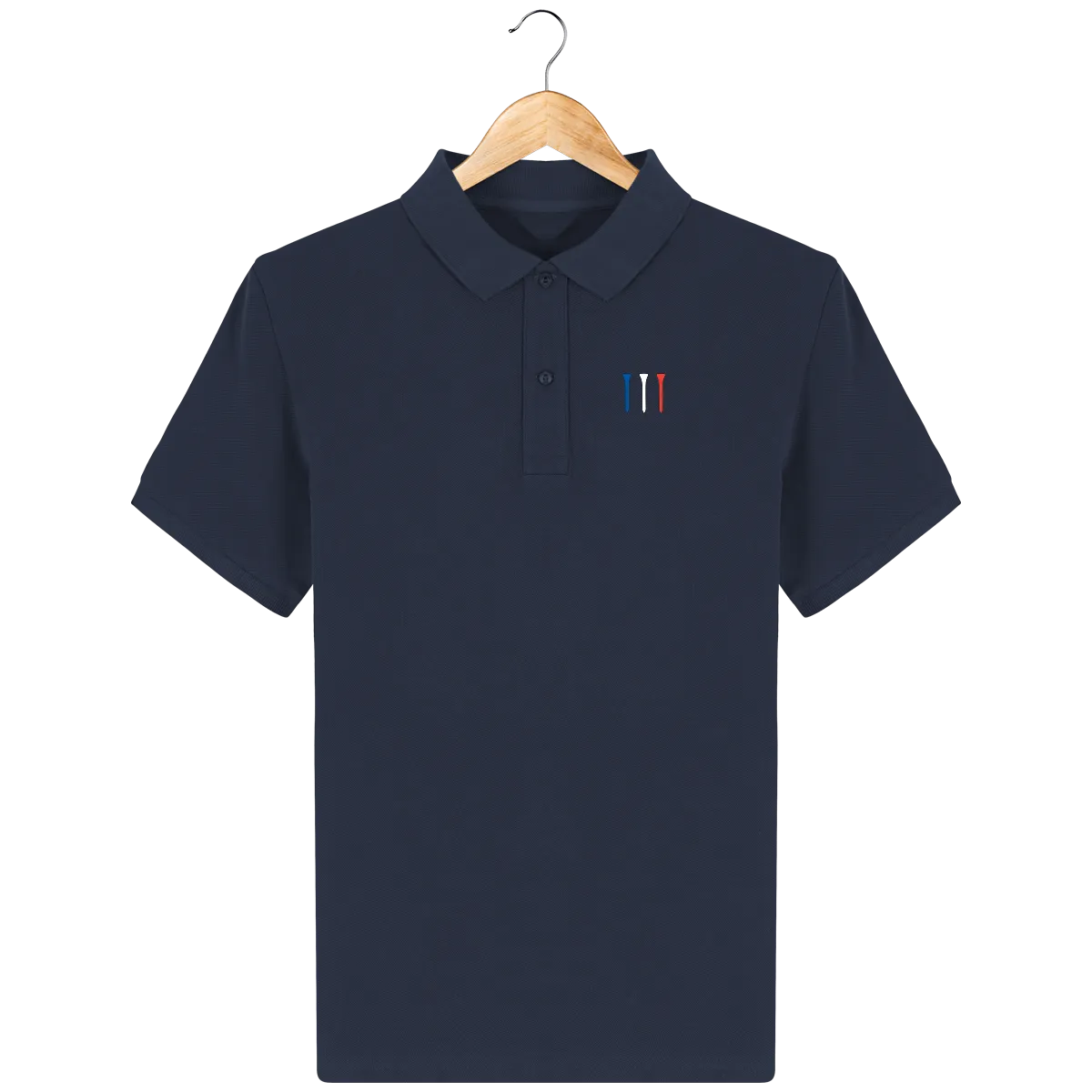 Polo en coton Bio brodé TEES BLEU BLANC ROUGE