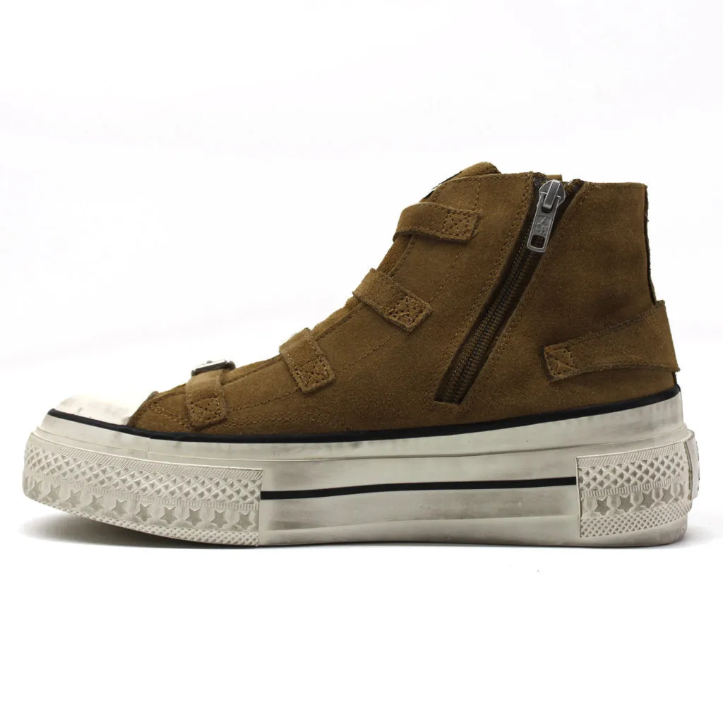 Rainbow Suede Women's High Top Sneakers