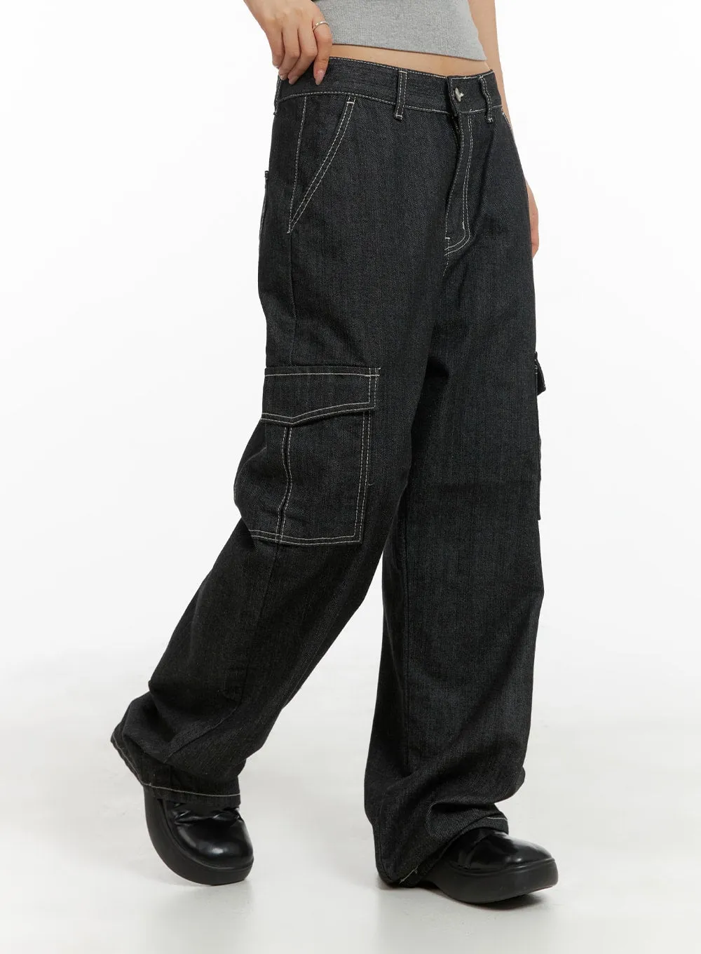 Recycled Cargo Baggy Jeans (Unisex) CM425