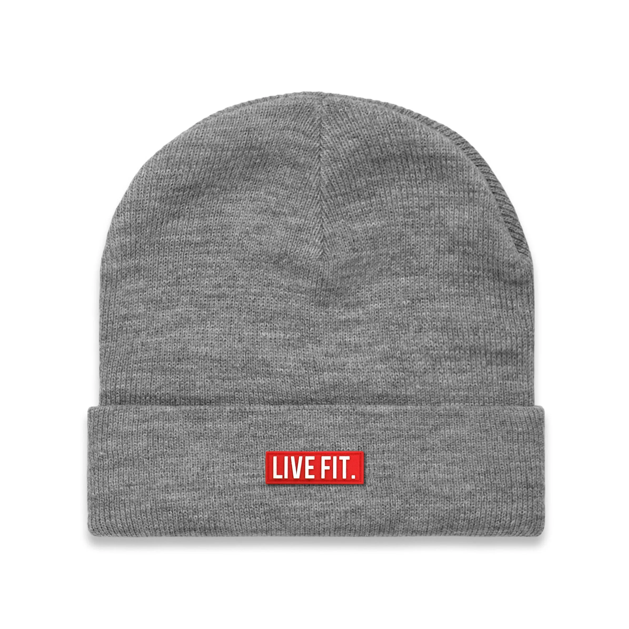 Red Label Cuff Beanie - Grey