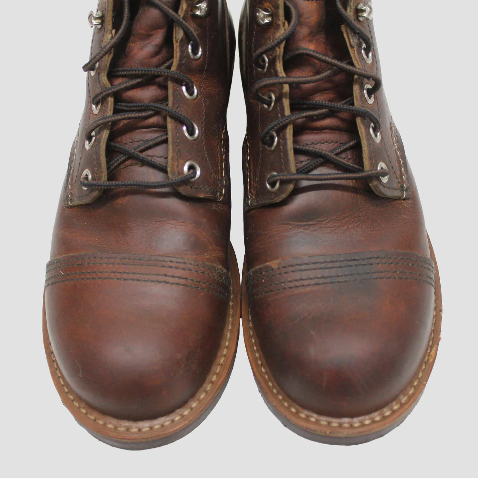 Red Wing Men's Iron Ranger Full Grain Leather Copper Boots - UK 7