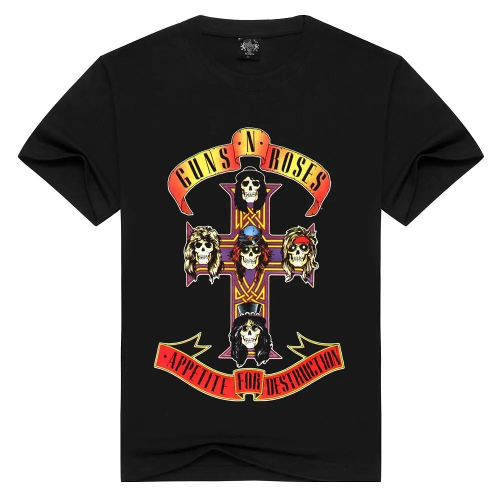 Rock Unisex Fashion Guns N' Roses Printed Summer T-shirts Tops Tees