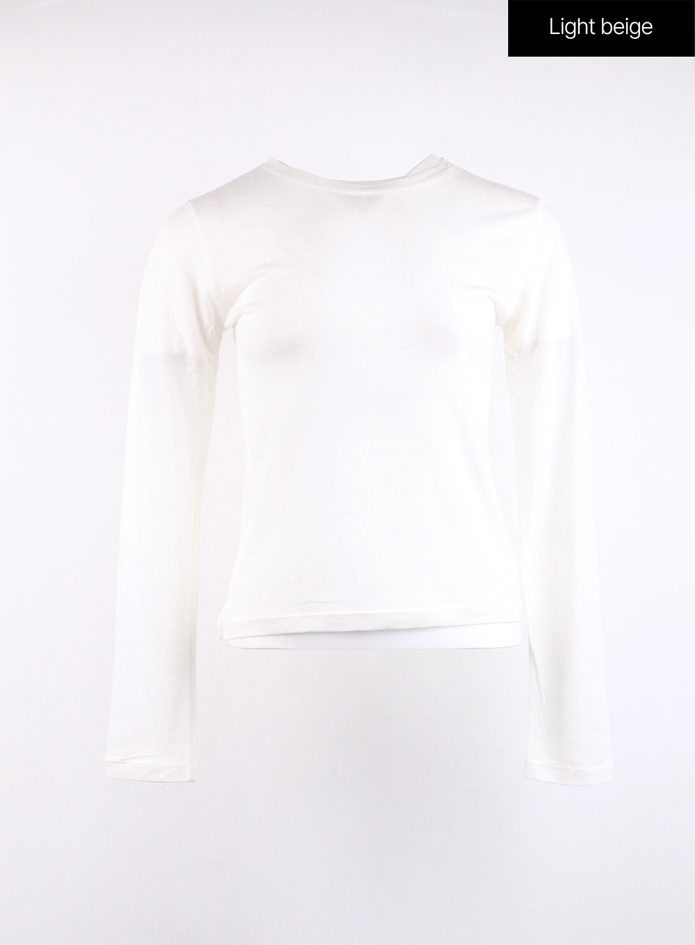 Round Neck Solid Long Sleeve Top CJ419