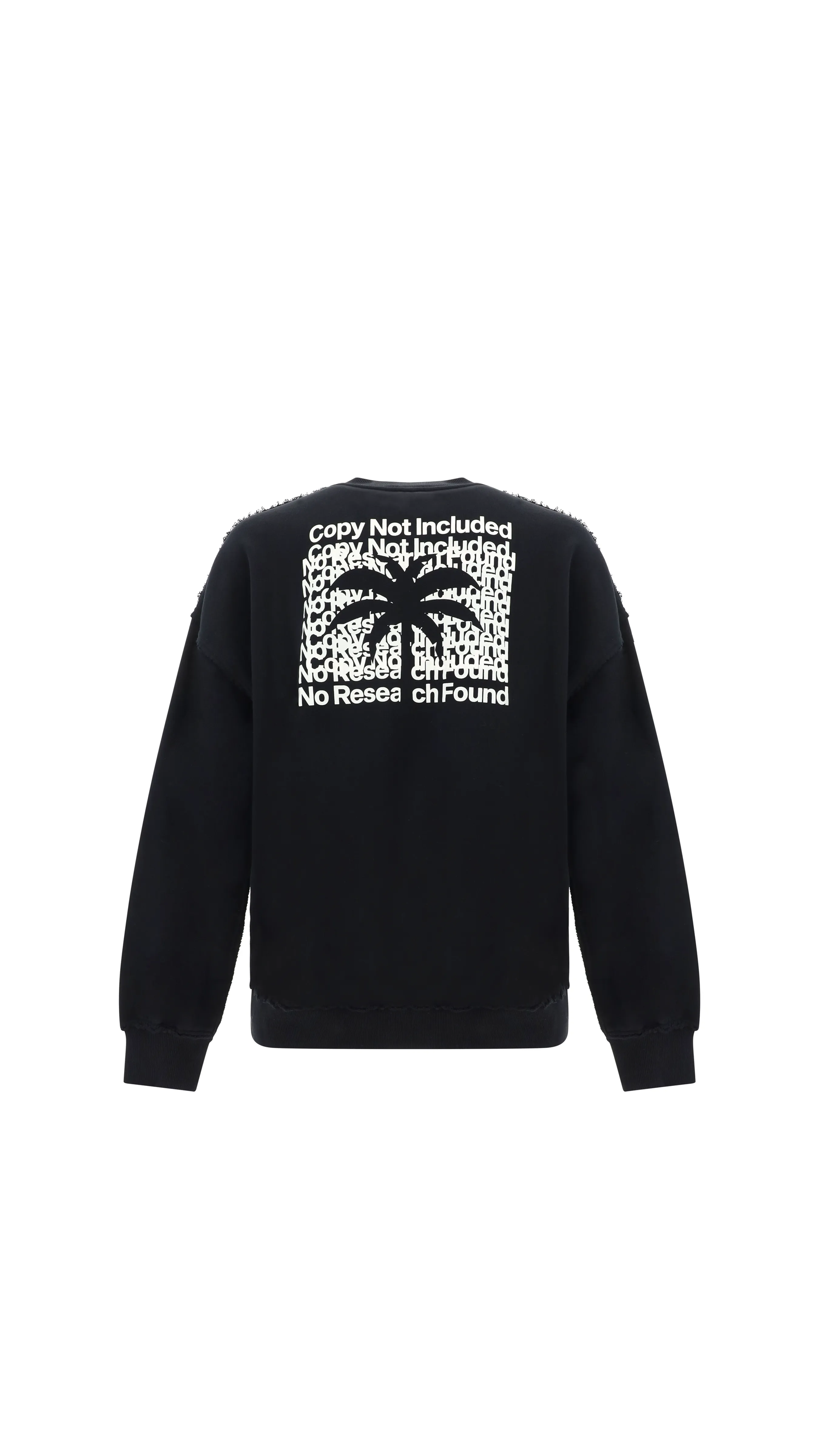 Round-neck Sweatshirt With Banana Tree Print - Black