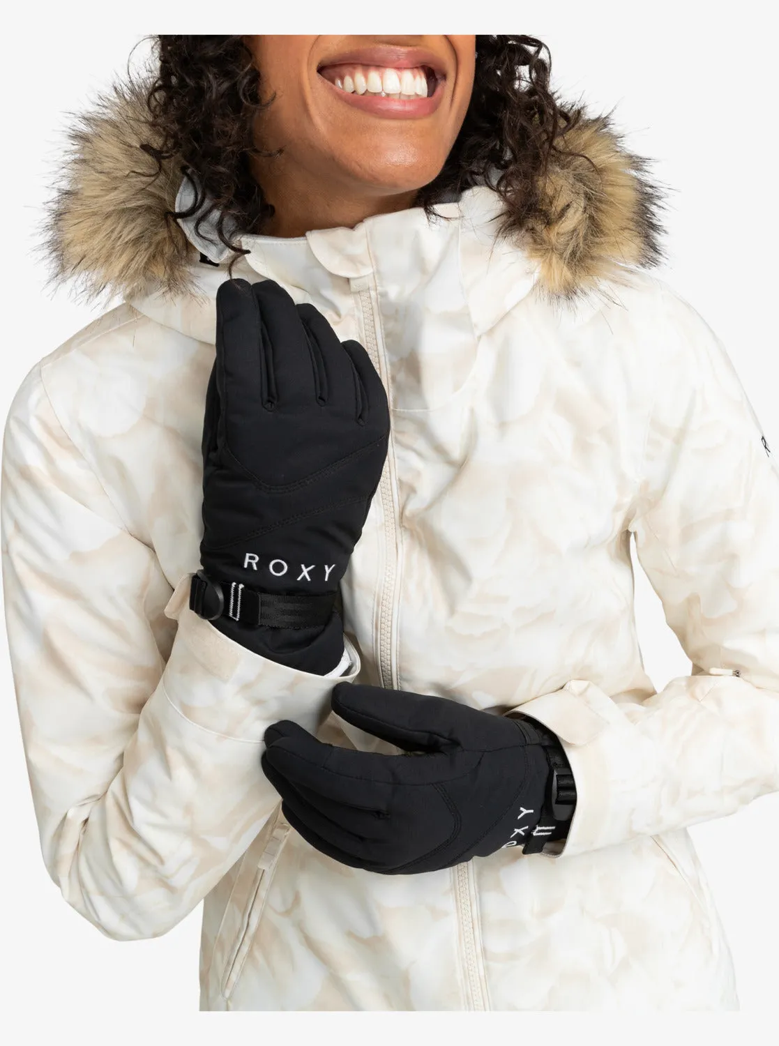 Roxy Jetty Solid Insulated Snowboard/Ski Gloves - True Black