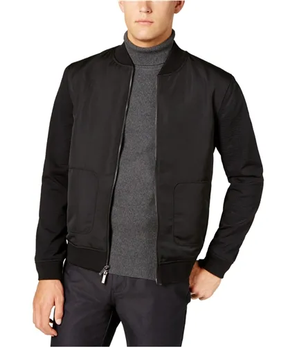 Ryan Seacrest Mens Mixed-Media Bomber Jacket