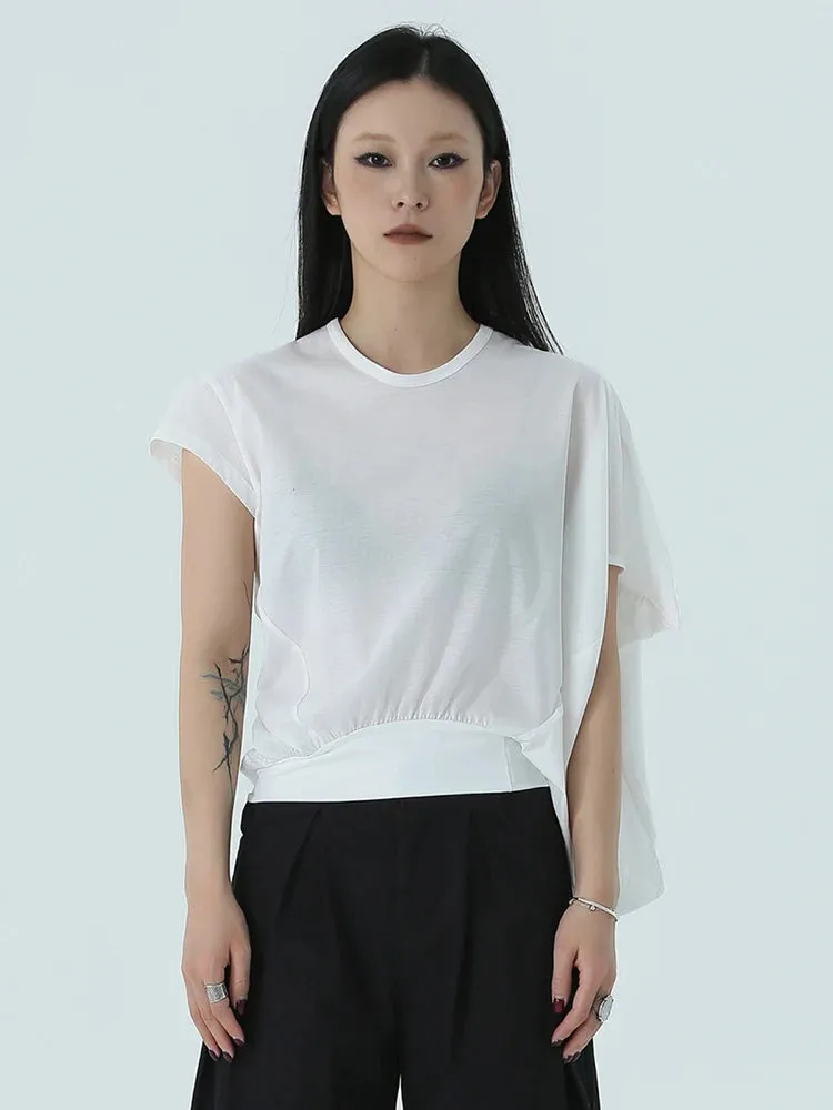 Sandee Asymmetrical Round Neck Shirt