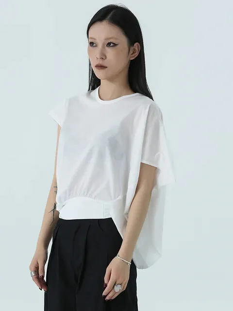 Sandee Asymmetrical Round Neck Shirt