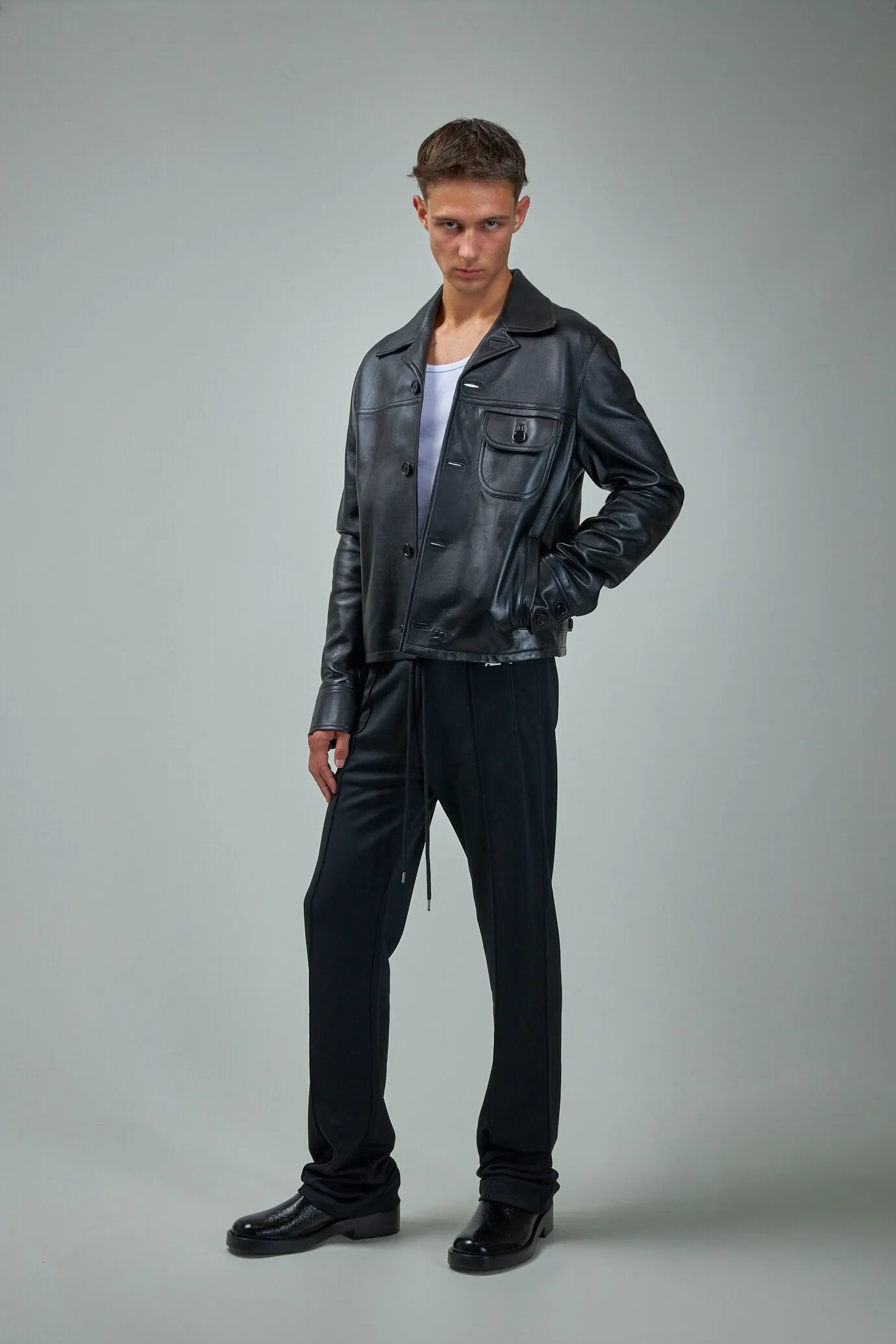 Single Pocket Leather Jacket