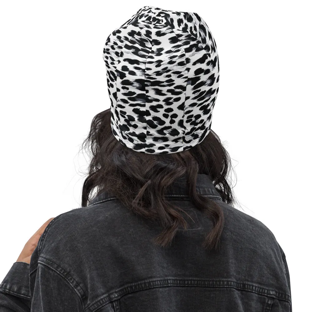 Snow Leopard Print Beanie